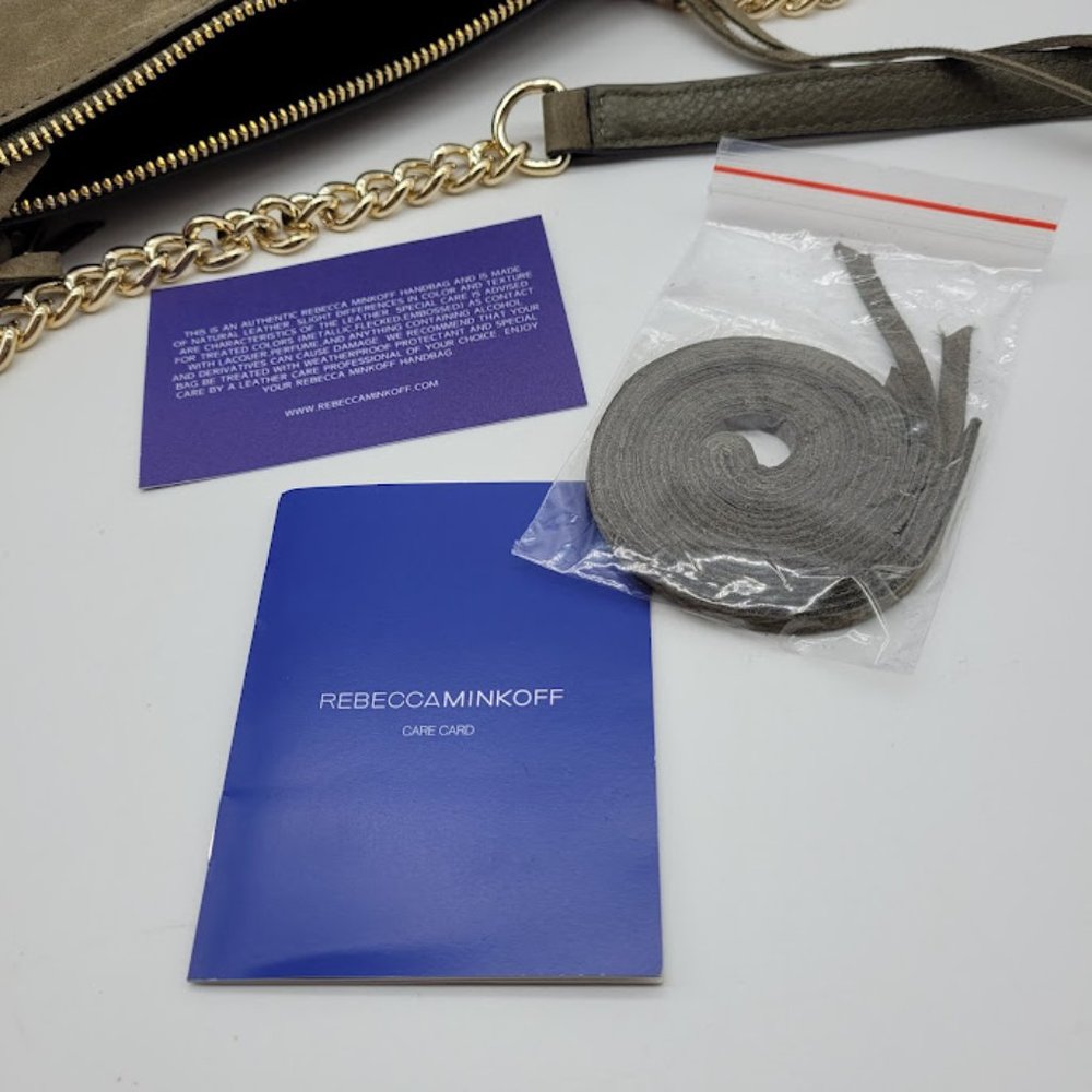 SOLD: NWT Rebecca Minkoff Leather Gold Chain Purse Handbag Lux Avery Crossbody - Picture 11 of 15